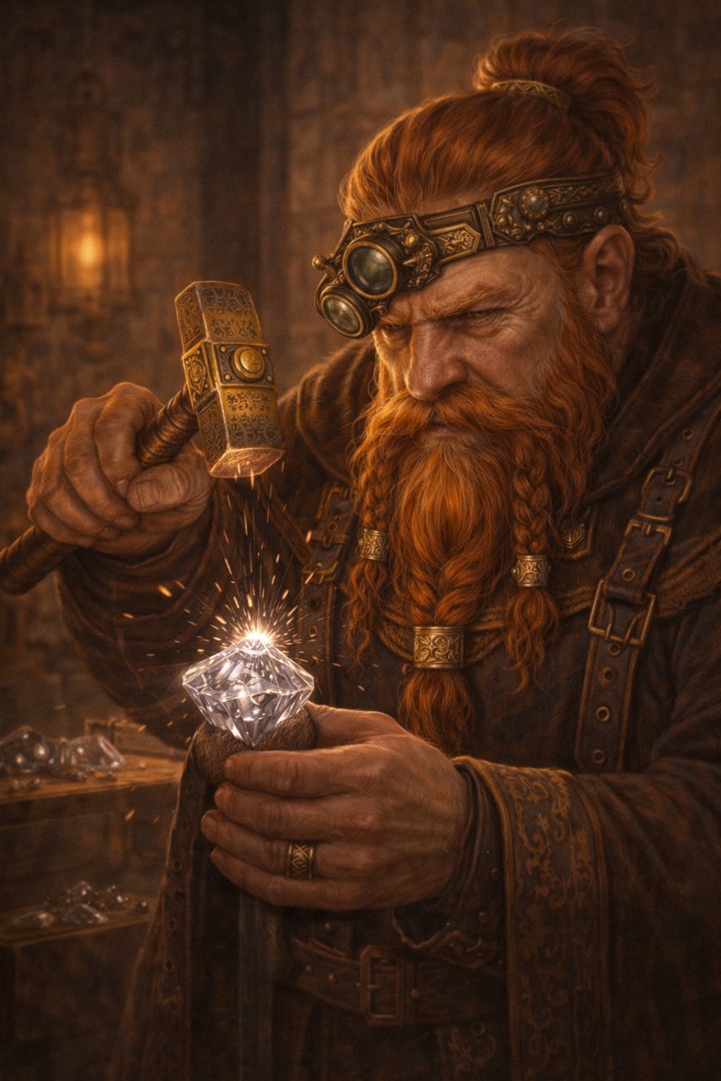 Portrait de Borik Pierre-Brisée, guerrier nain de Vaelris