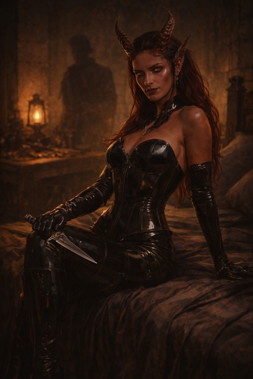 Portrait de Syra Velmerys, exécutrice de la Guilde des voleurs