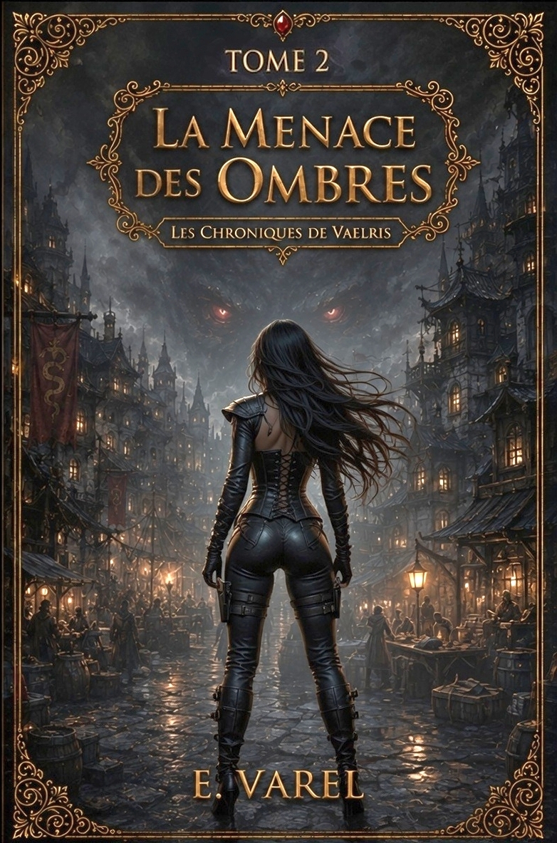 Couverture du roman La Menace des Ombres, tome 2 des Chroniques de Vaelris