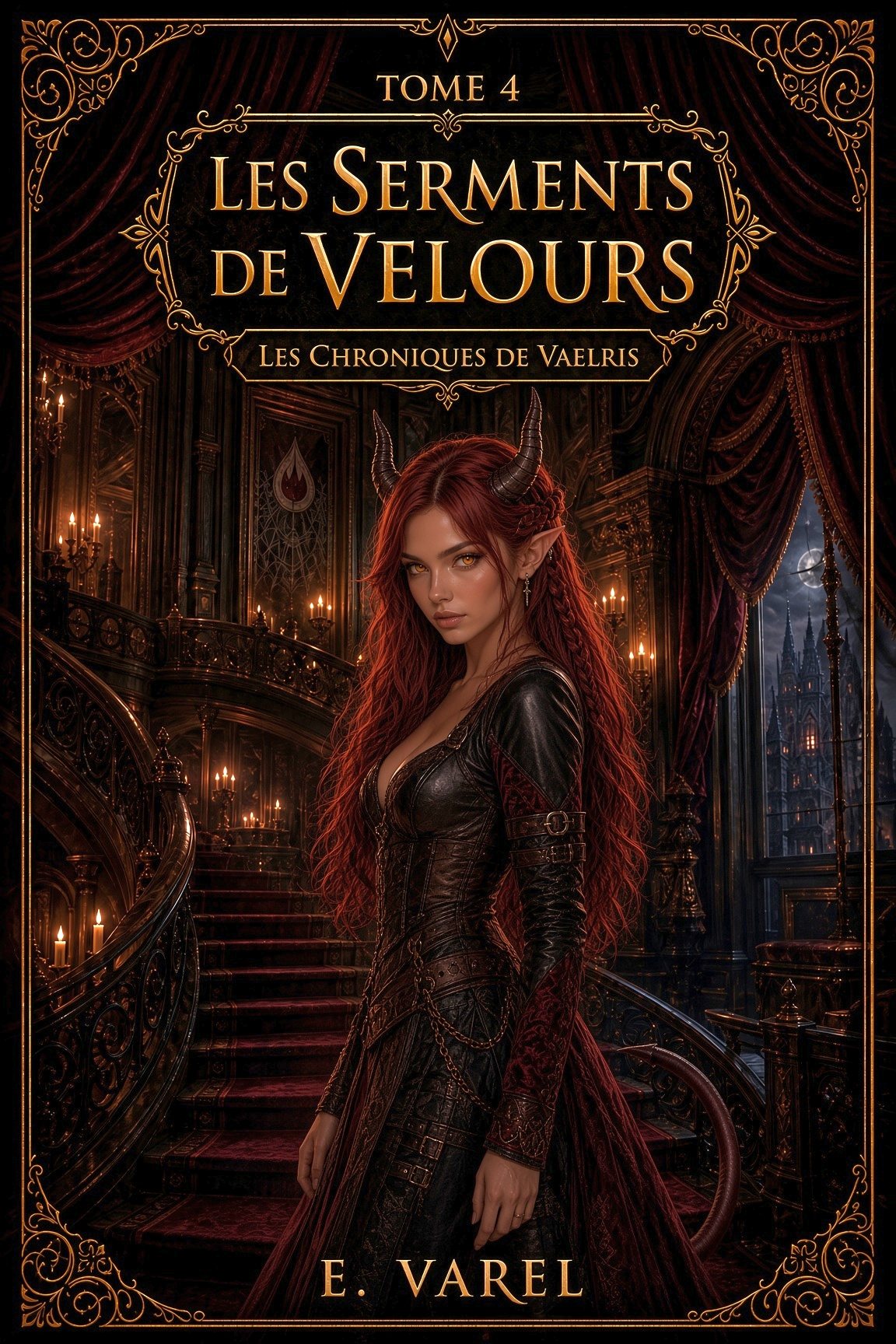 Couverture des Serments de Velours avec Nyssara dans la Maison de Velours